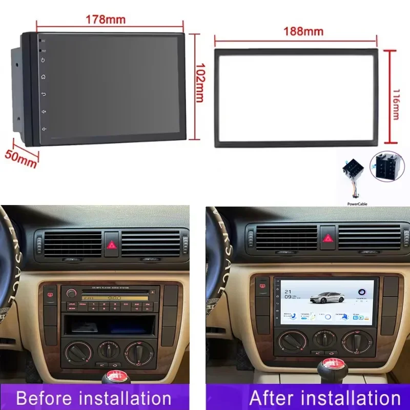 Autoradio Stereo For VW PASSAT/ Skoda SUPERB 2000-2006, 7inch Android 15 Multimedia Player FM GPS Navi Autoradio Stereo 6+128GB