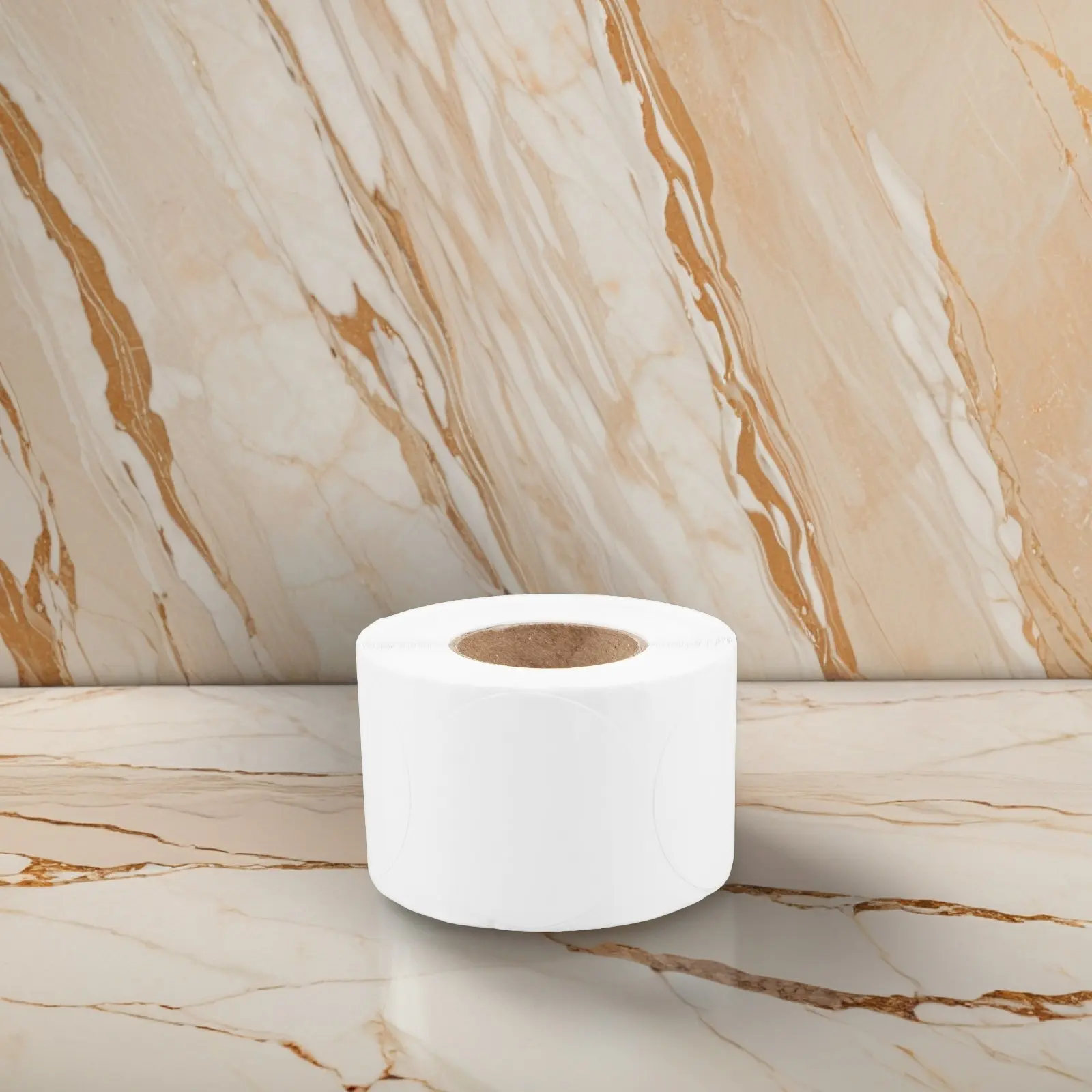

1 Roll Round Printable Thermal Labels Blank Label Paper Adhesive Self Stick Water Oil Resistant for Office Printer Printing