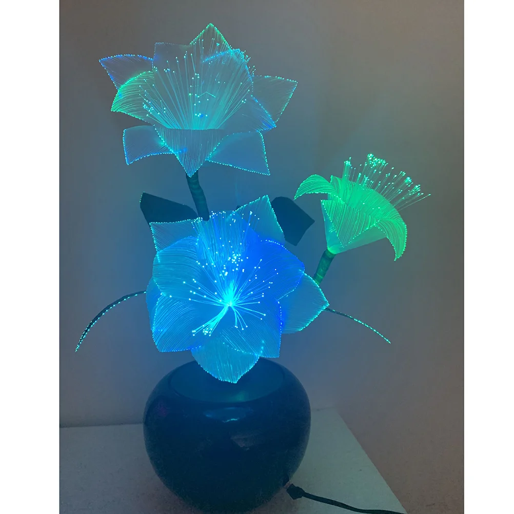 

Fiber Optic Flower Lamp Led Color Changing Vase Light For Home Decor Party Wedding Holiday Lighting Simulation Floral