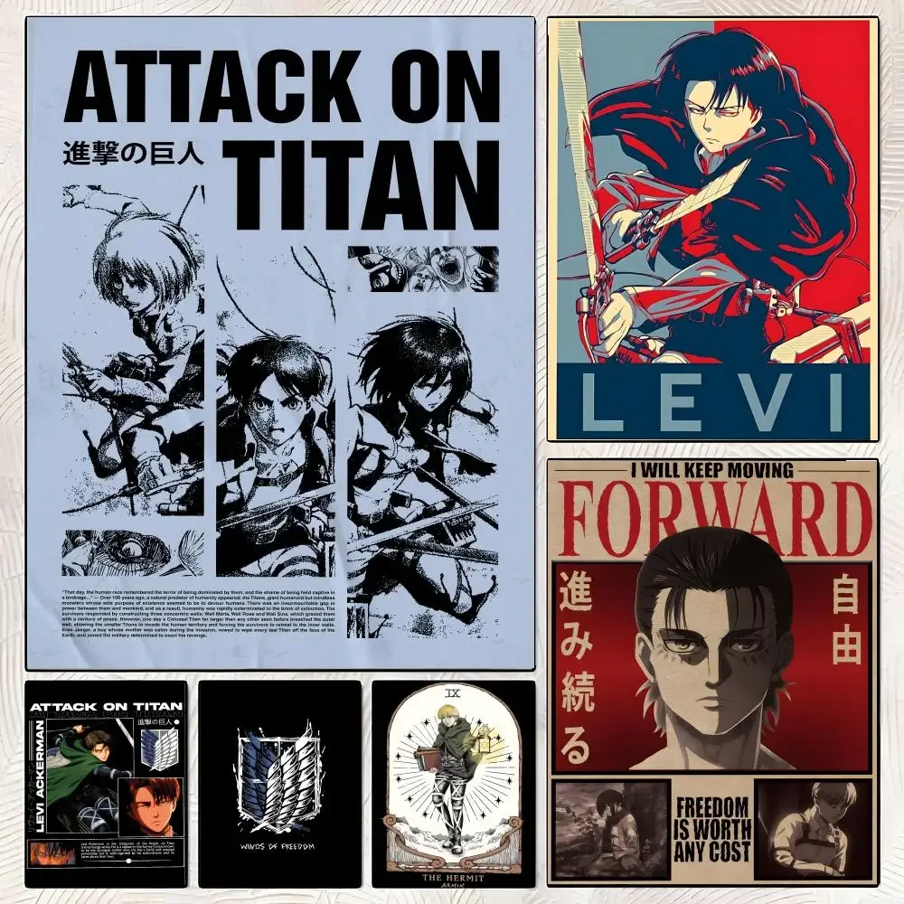 A-Attack on Titan Poster High-definition  poster stickers, suitable for bedroom, living room, home decoration
