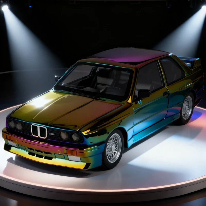 รถโมเดลโลหะผสม M3 E30 ขนาด 1:24 แบบจำลองสมจริง พร้อมเสียงและไฟ มีระบบดึงหลัง ของสะสม ของเล่นเด็ก ของขวัญ