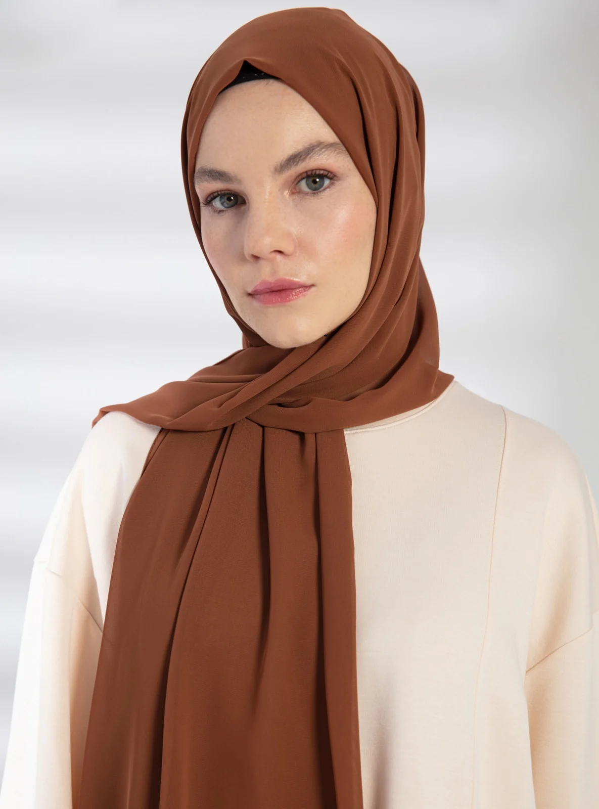 Luxus Custom Hijab Box Für Frauen Blase Chiffon Hijab Schal Muslimischen Schal Plain Weiche Turban Kopf Wraps Stirnband Foulard – Detail 1