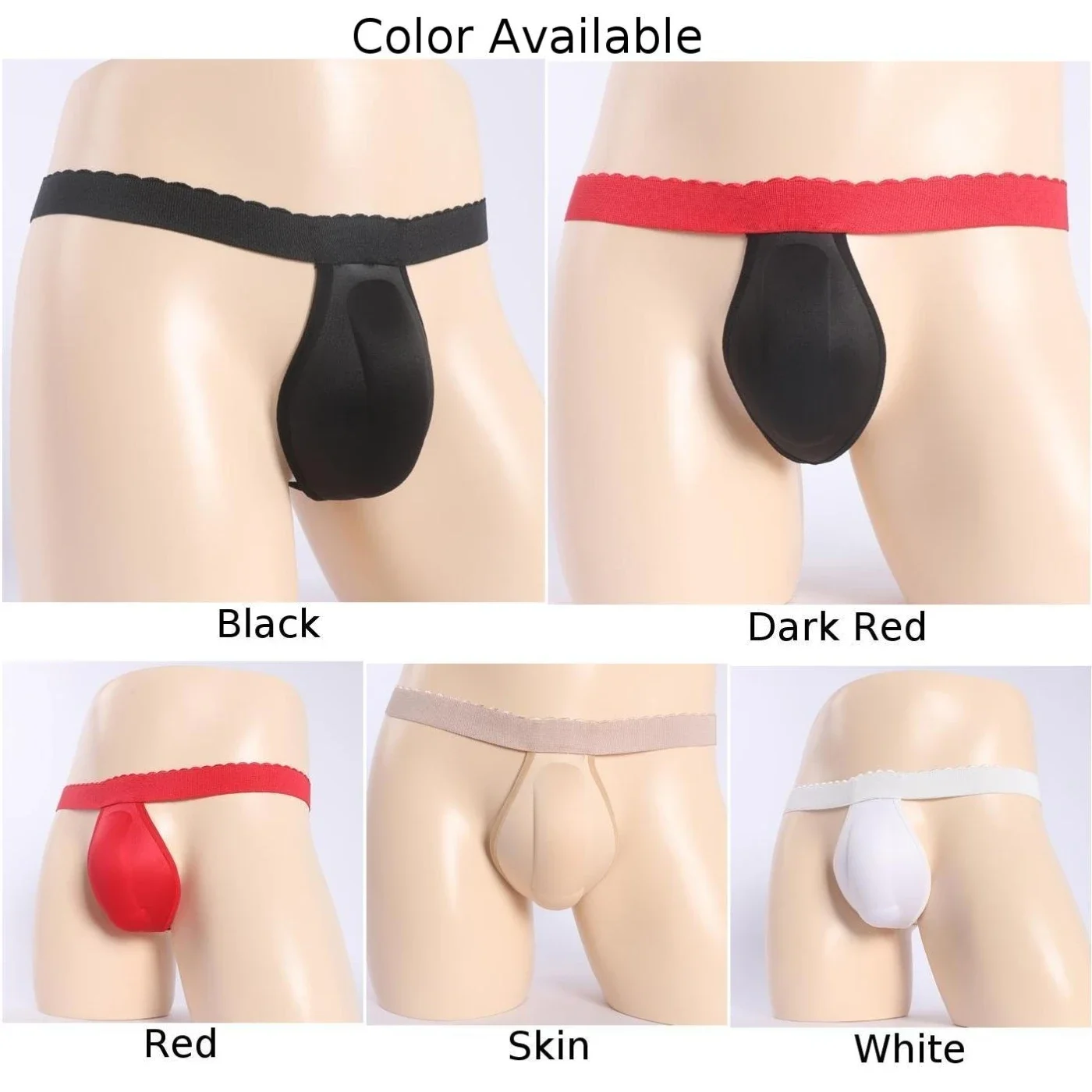 Sous-vêtements 3D Cup pour hommes, sous-vêtements, string, agrandissement, coussin en éponge, tongs sexy, évider, fesses exposées, string, caleçons