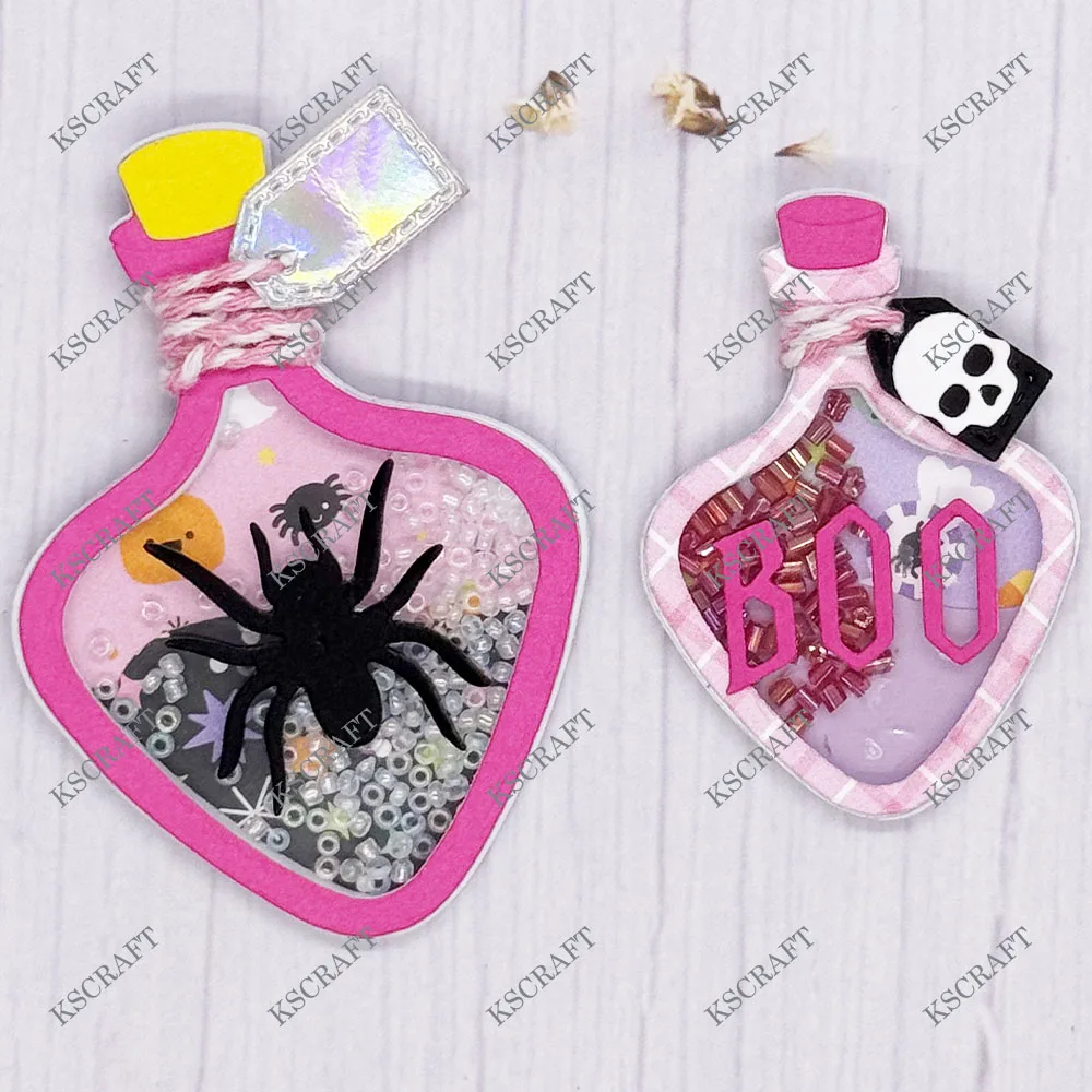 KSCRAFT Halloween mikstura butelka wytrząsarki wykrojniki szablony dla DIY Scrapbooking dekoracyjne tłoczenie DIY karty papierowe