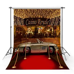 Casino Royal Photography Backdrops Red Carpet Gold Car  Photo Backgrounds Party Decor Banner Prop