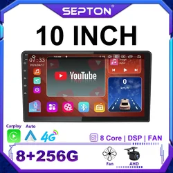 SEPTON Android Car Radio CarPlay Autoradio 2Din 10 polegadas Universal Navegação Estéreo GPS Multimídia Player para Nissan Toyota Kia