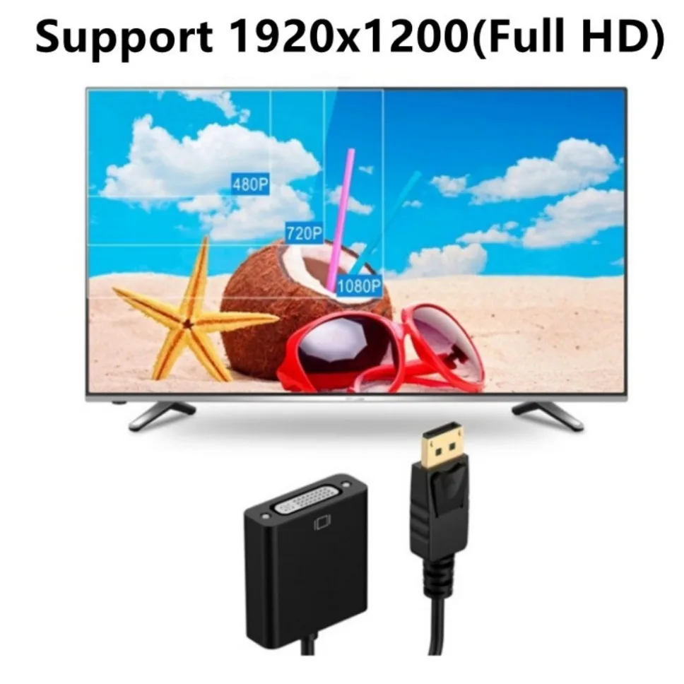 Adaptateur de câble DP vers DVI, convertisseur 1080P DisplayPort, câble de conversion DP vers DVI pour PC HDTV, moniteur, budgétaire