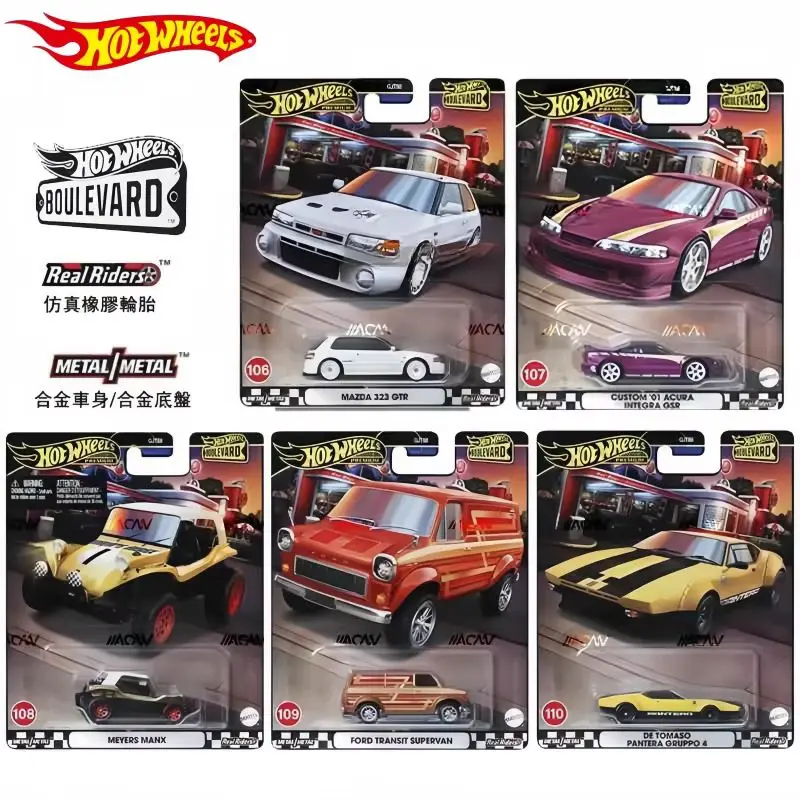 

Original Mattel Hot Wheels 1/64 Boulevard 22 Series Mazda 323 Gtr Gruppo 4 Ford Transit Car Toys Diecast Vehicle Boys Gifts