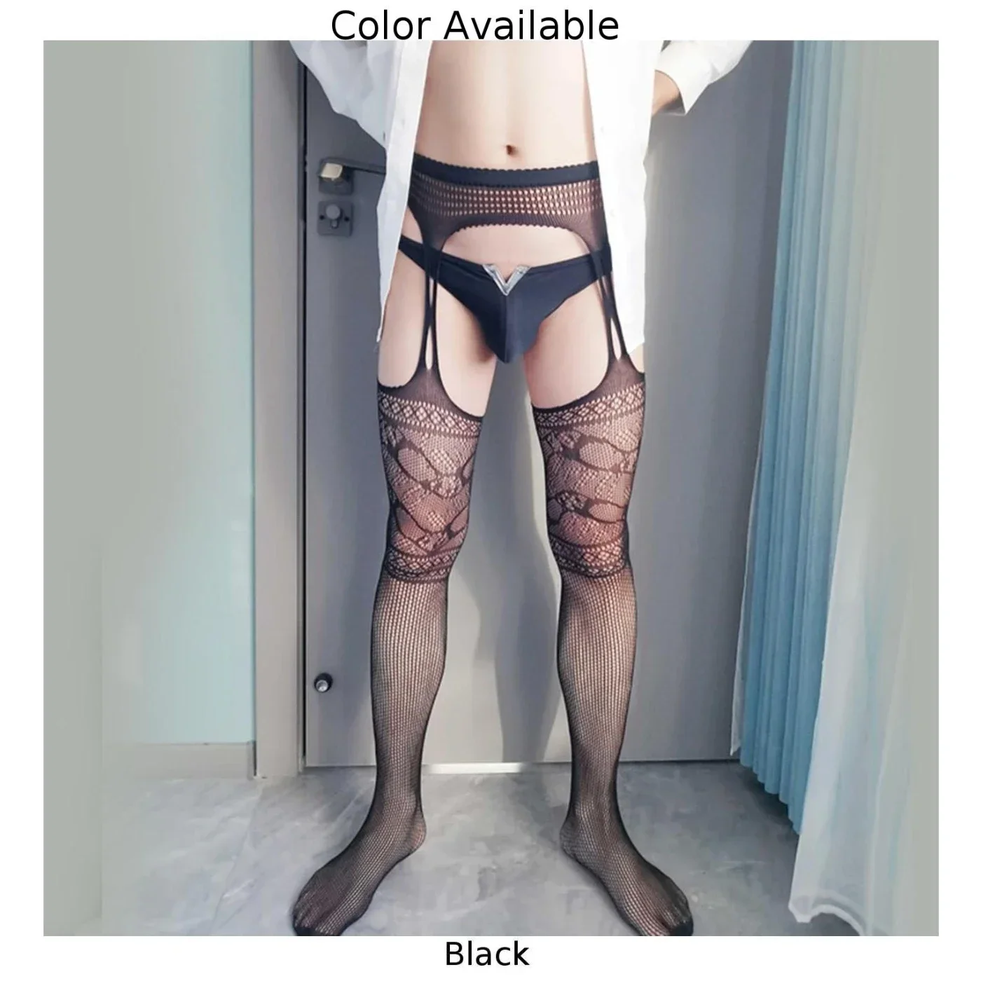 Sissy-Collants résille en maille pour hommes, bas de corps creux, lingerie sexy, sous-vêtements, nuisettes pour sexe, bas de corps
