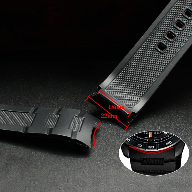 EFR-303 Silicone Rubber Watchband 22mm For Casio 5468 EDIFICE EFR-304 EFR-516PB EFR-516 Bracelet Waterproof Sport Watch Strap view 2