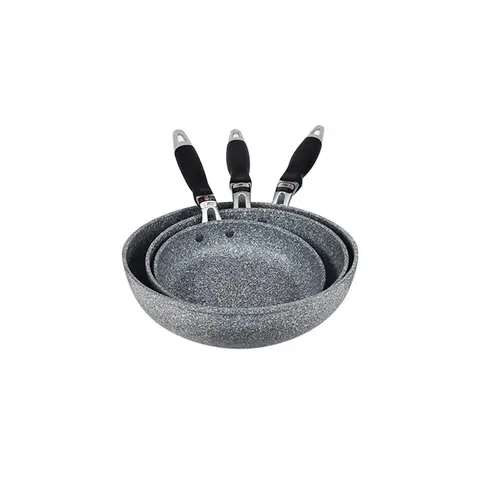 Durevole pietra friggitrice Pan28/26/24/20cm Wok padella antiaderente calderone fornello a induzione pentole Pancake uovo fornello a Gas casa