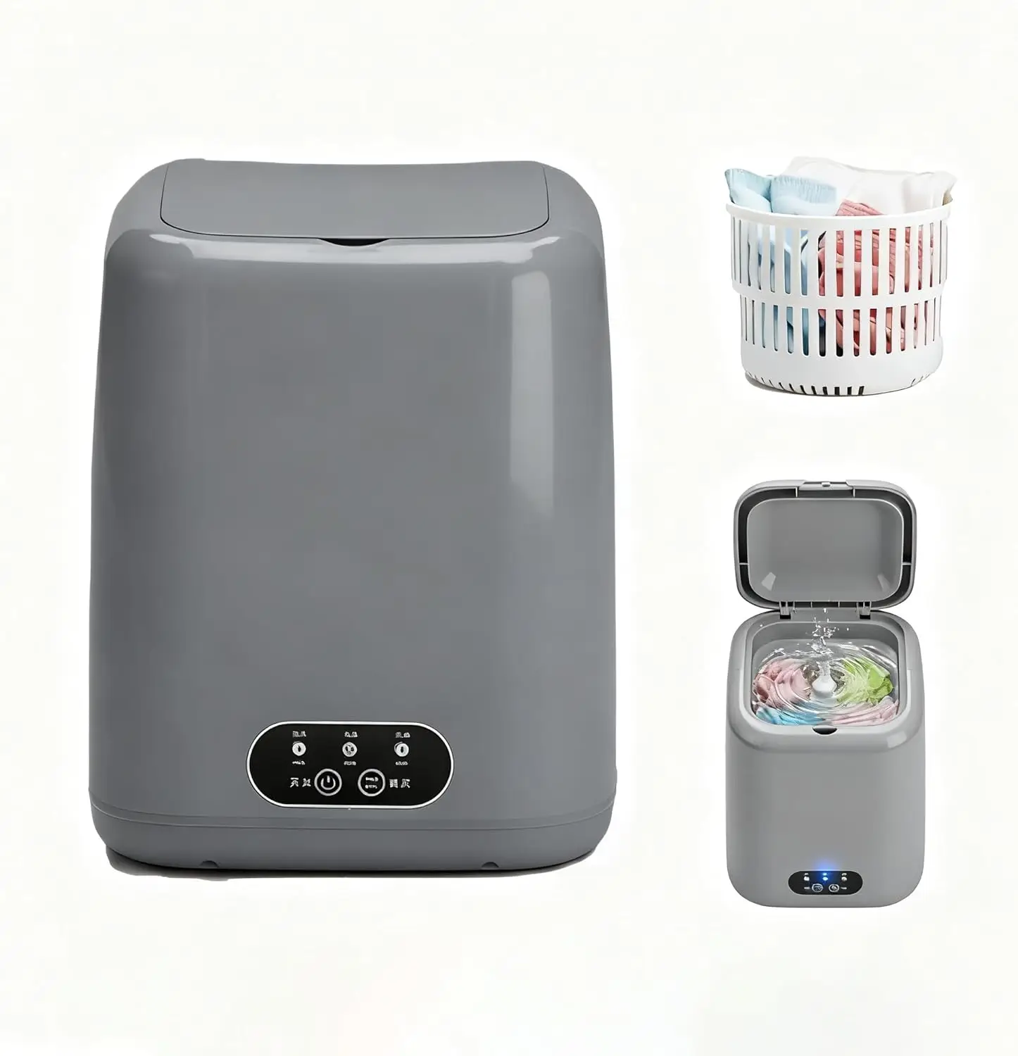 غسالة محمولة AMZNR، مجموعة غسالة ومجفف صغيرة، غسيل مدمج على سطح الطاولة للشقق والمركبات الترفيهية، رمادي #1
