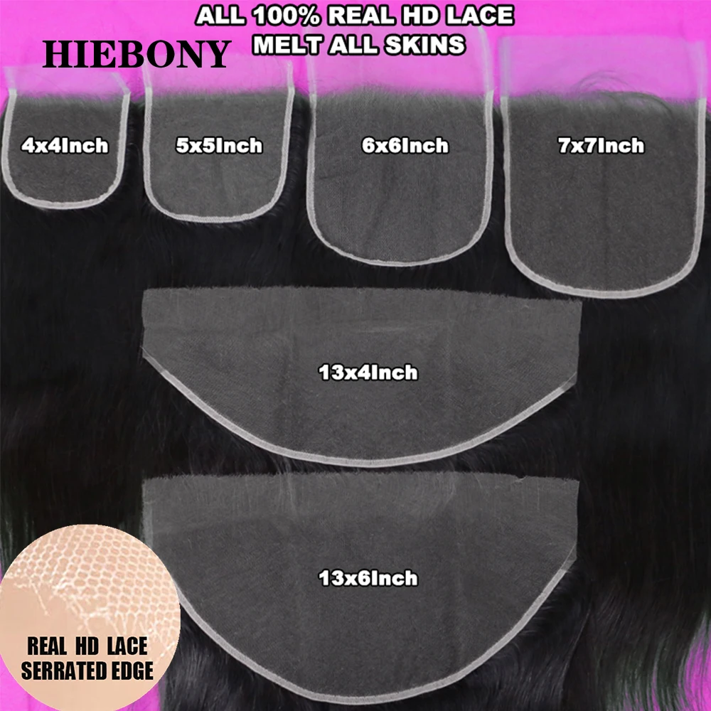 Invisiable HD Lace 13x4 13x6 Full Frontal Only Melt Skins Straight 5x5 6x6 7x7 Skinlike HD Lace Closure Pre Plucked Hairline