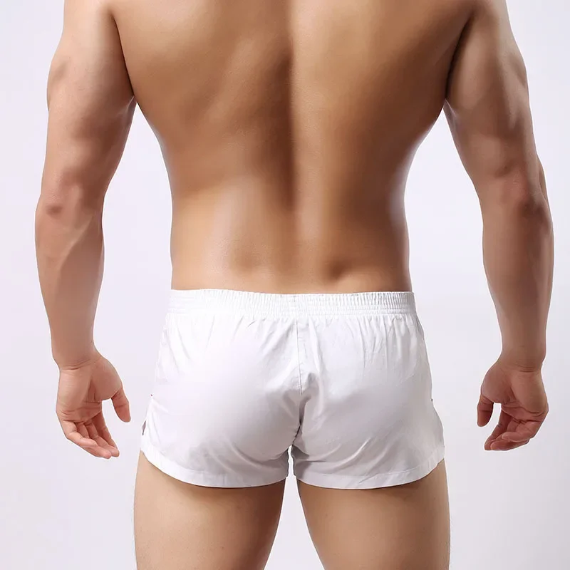 Celana Pendek Kasual Pria Pakaian Rumah Longgar Celana Pendek Boxer Sejuk Katun Pinggang Rendah Seksi Remaja Celana Aro Latihan Olahraga Lari