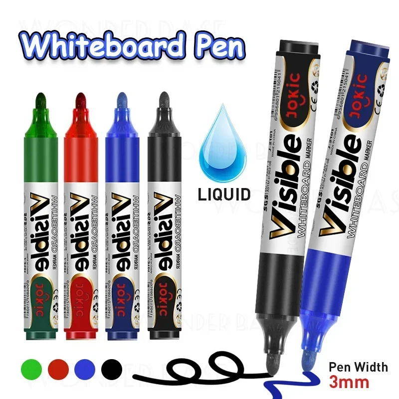 2-3MM Large Capacity Erasable Whiteboard Marker Pen Non Toxic Quick Drying Water Based Marker Office School Stationery