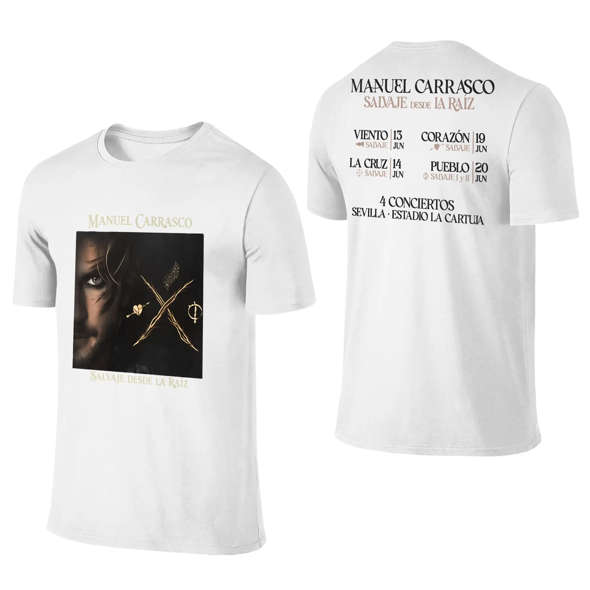 Manuel Carrasco Salvaje Desde Ia Raiz 2026 T Shirts for Men 100% Cotton Novelty T-Shirt Round Neck Sleeve Clothes Summer