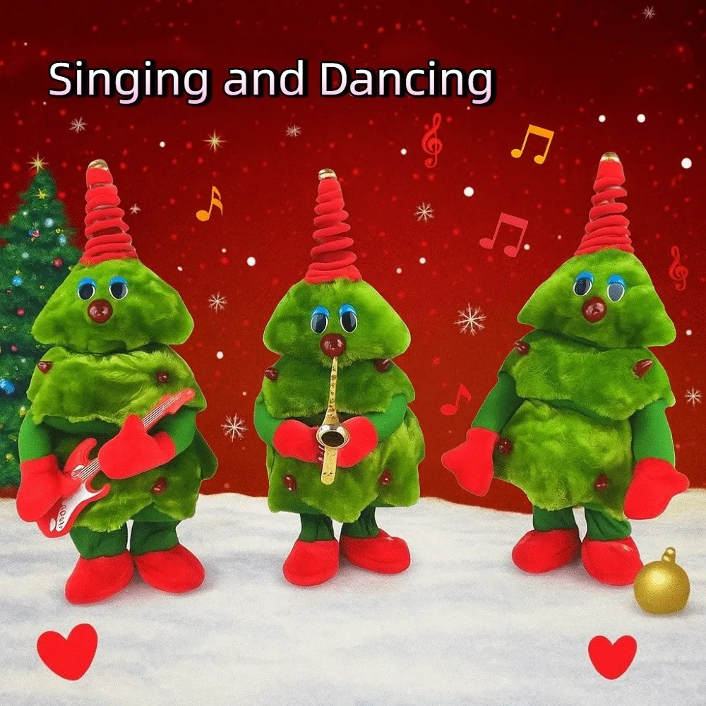 

Santa Claus Christmas Plush Toy Snowman Elk Funny Electric Plush Doll 35cm Blowing Saxophone Dancing Singing Stuffed Toys