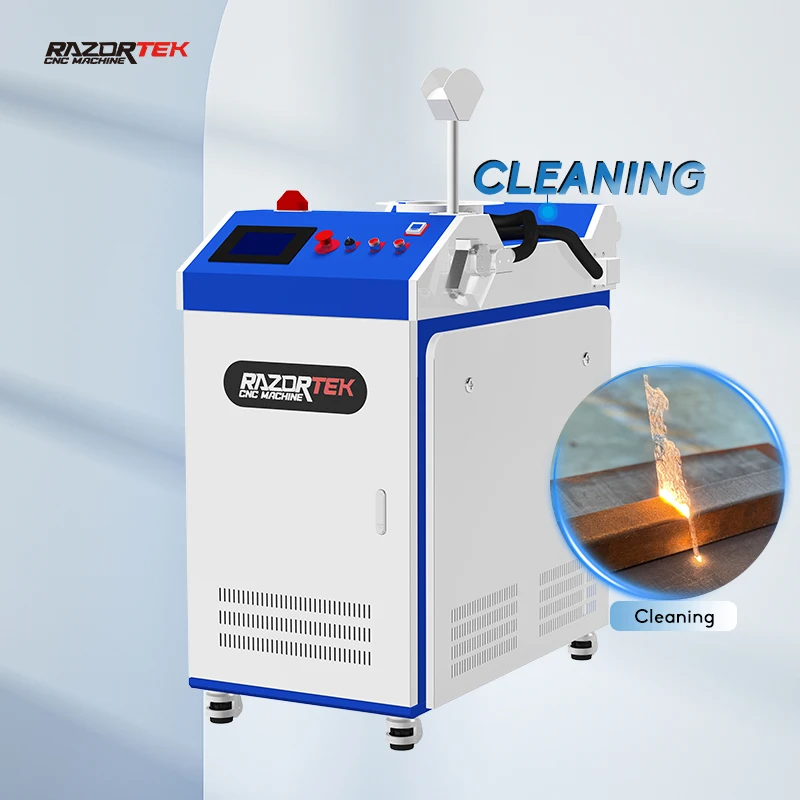 

Razortek Industrial Portable fiber laser cleaning machine metal surface rust removal 2000w CE Raycus laser generator