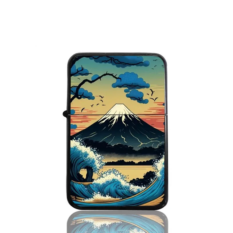 Fuji Mountain Kerosene Lighter Metal Windproof Lighter Landscape Creative Advertising Machine Scenic and Historic Site Lighter