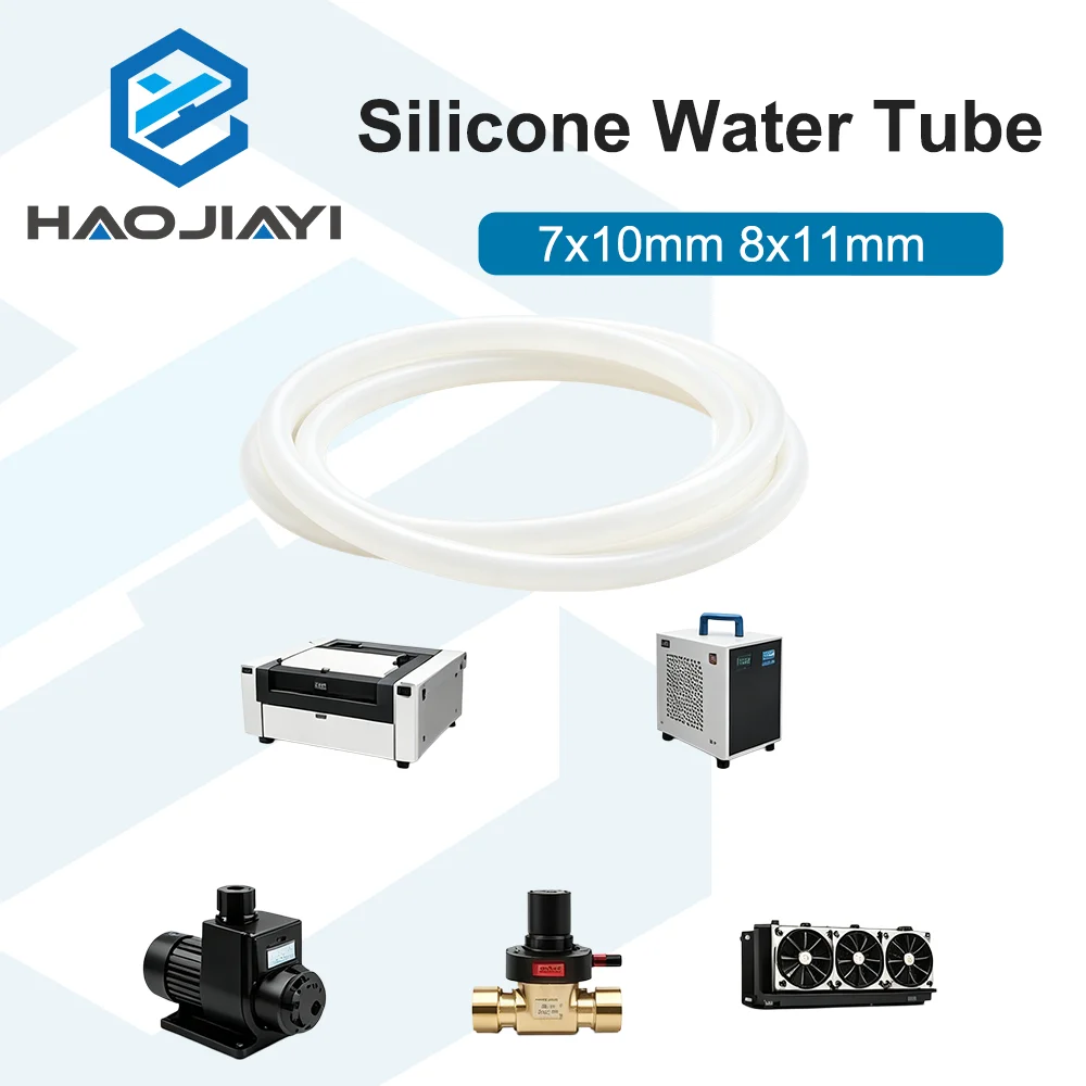 

Transparent Flexible High Temp Silicone Cooling Hose 7x10 8x11 Tubing for CW3000 CW5000 CW5200 CO2 Laser Engraver Chiller System