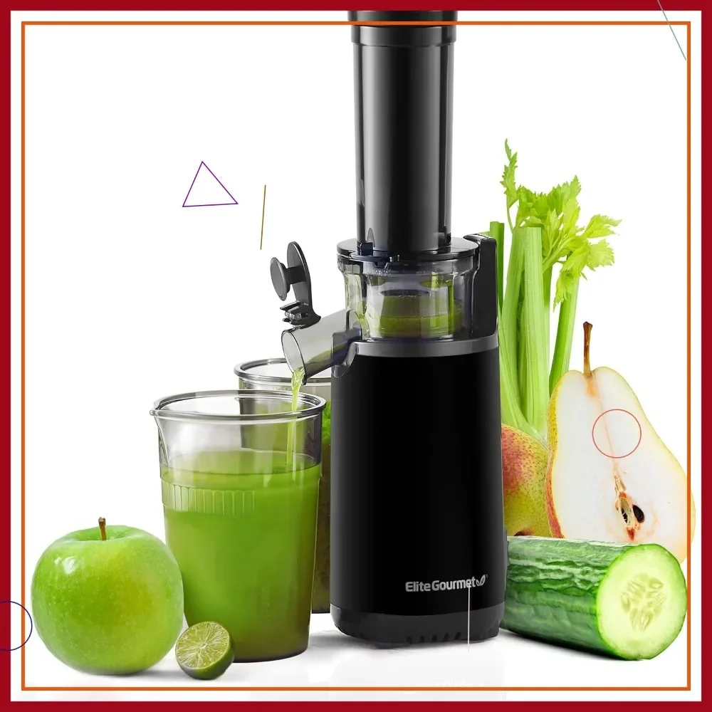 

Compact Slow Masticating Juicer, Cold Press Extractor, BPA-Free Tritan, Easy Clean, 16 oz Cup, Charcoal Grey