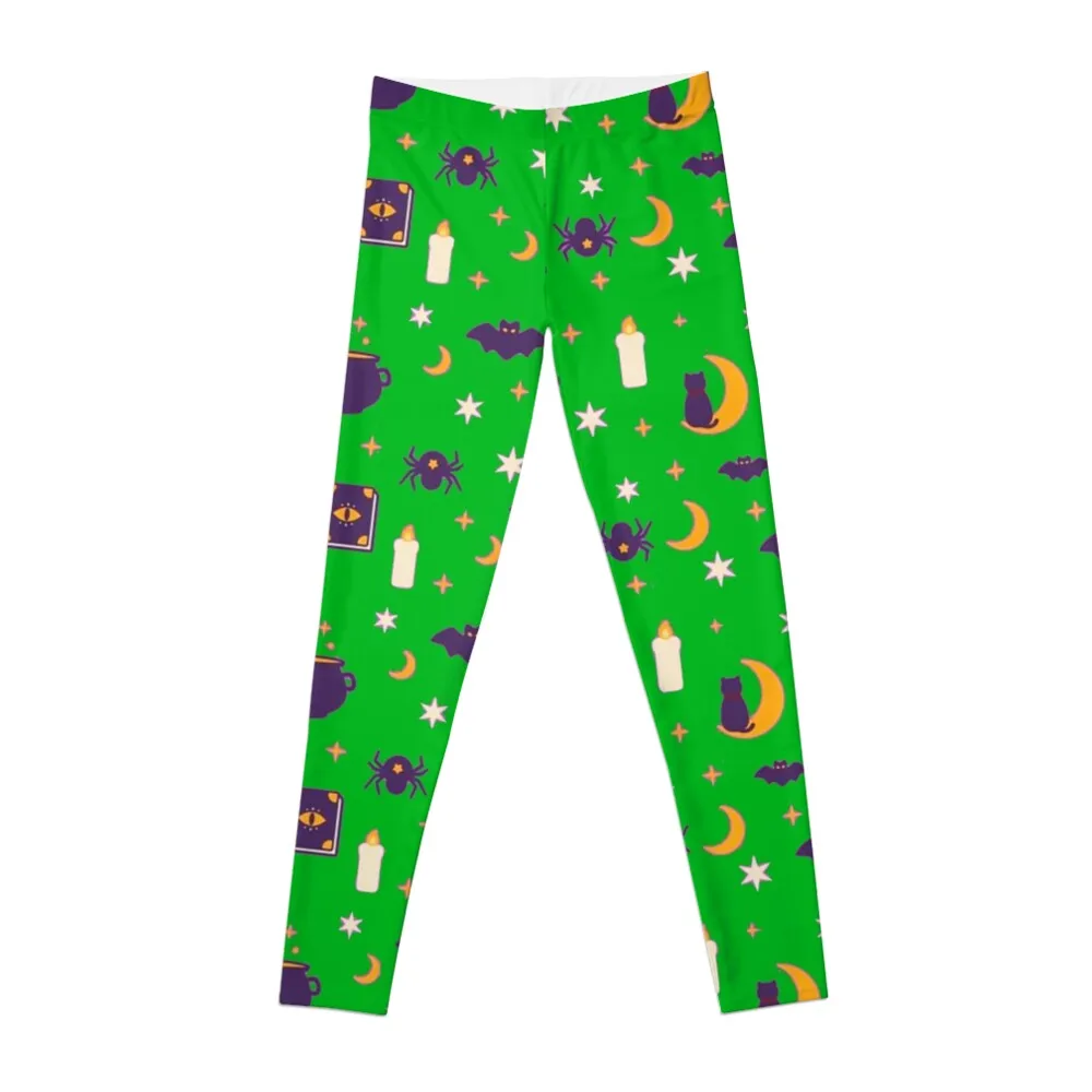 

Halloween Witches Green Pattern Leggings gym top harem pants Womens Leggings