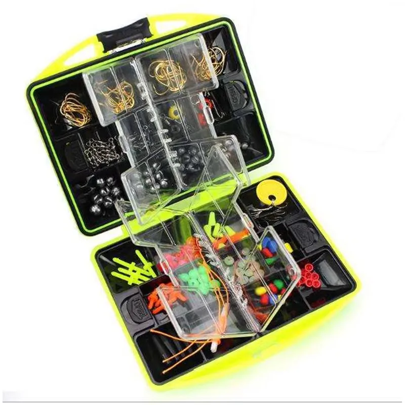 WEIHE 184pcs fishing accessories set box pesca peche fishing hook combo