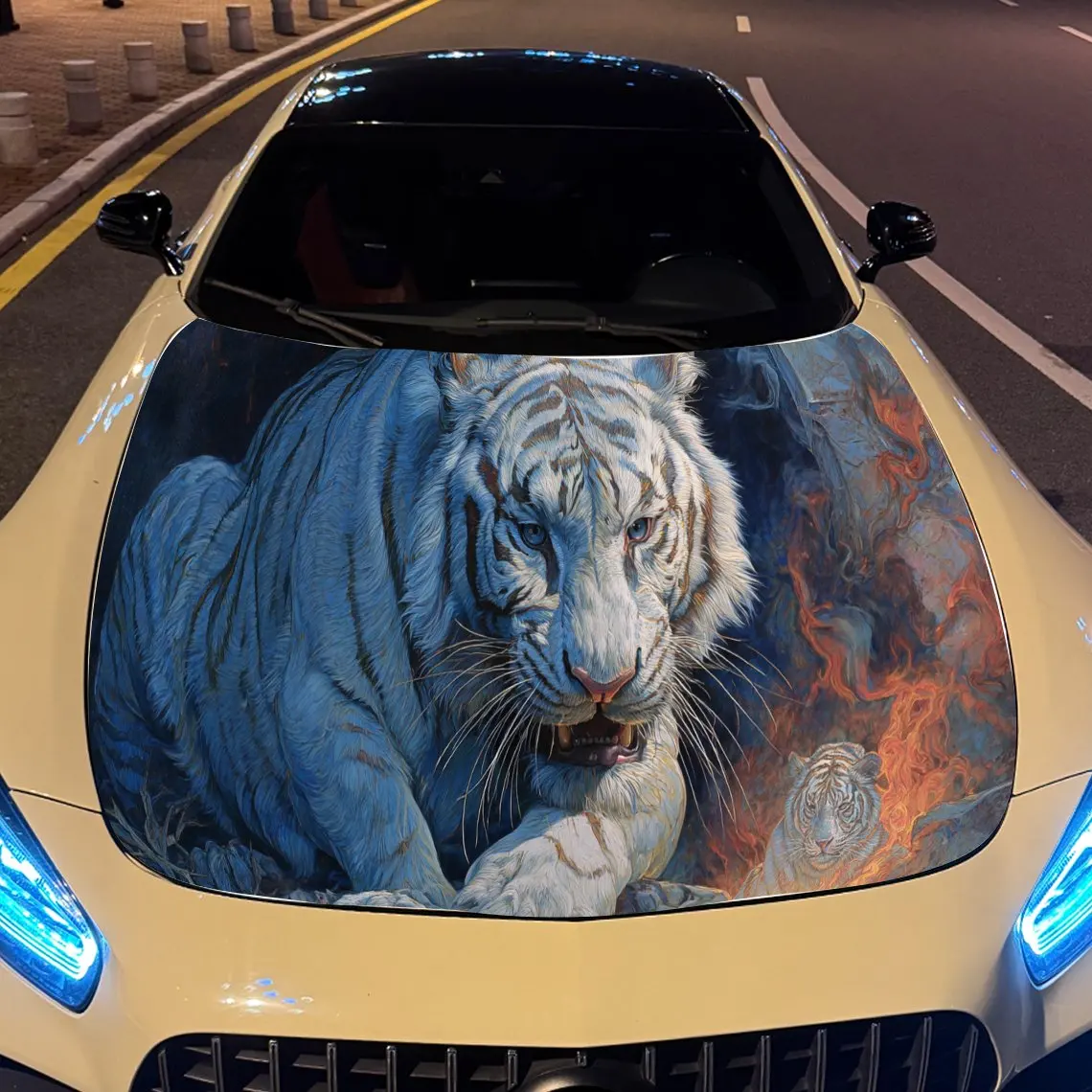 

Cool Tiger print,car hood stickers,PVC waterproof Self adhesive car hood sticker,car hood decoration protection stickers,Auto Ac