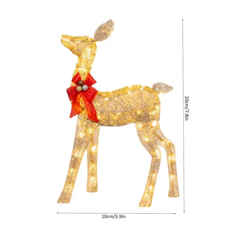 3/1Pcs Christmas Deer Decoration Light LED Reindeer Elk Luminous Sculptures Garden Lawn Outdoor Yard Christmas Drop Ornaments