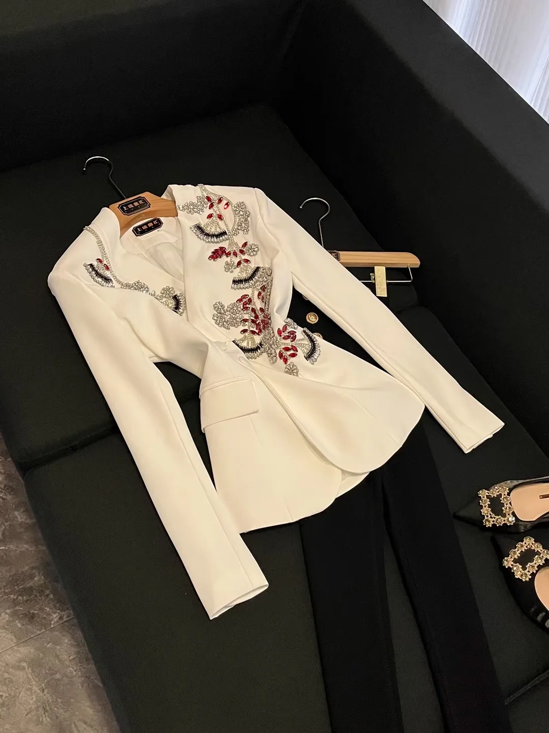 

Свободный длинный костюм све прямого кроя Jaet V-Ne Design French Sle, женская мода, осеннее новое поступление X3, офисная одежда