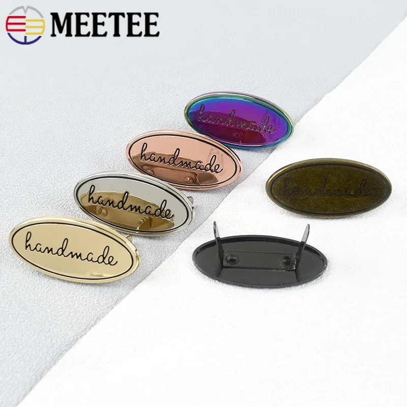 5/10/20/30Pcs Meetee 20X40mm Handmade Metal Bags Label Tag Decorative Buckle Clasp Purse Button DIY Hardware Accessories