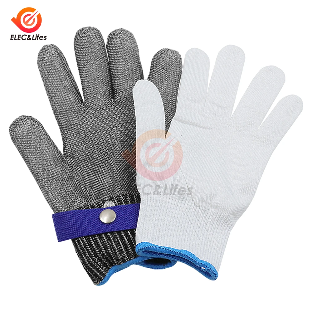 Anti-cut Gloves Stainless Steel Wire Cut-resistant Woven Safety Working Gloves Cutting Fish-killing Metal Iron Kitchen Gloves