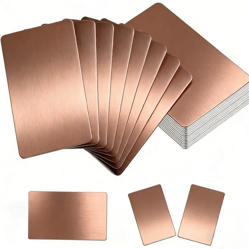 

22pcs Rose Gold Anti Deformation Personal Identity Aluminum Card Flat Alloy Plate Individual Display Sheet for Daily Social Use