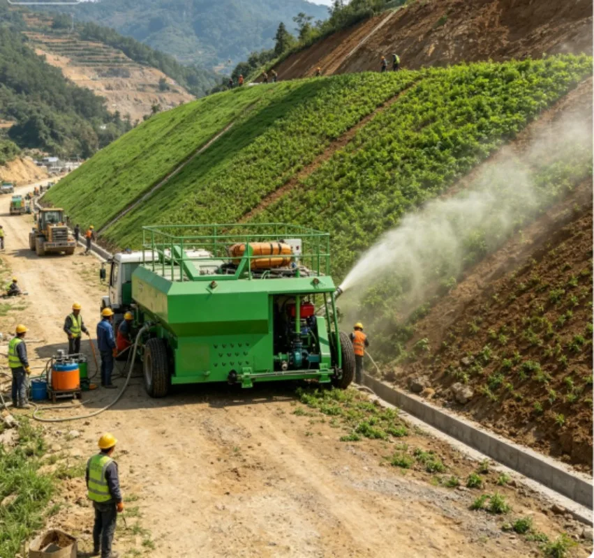 Multi-Purpose Hydroseeding Machine for Grass, Fiber & Fertilizer – 360° Rotating Nozzle