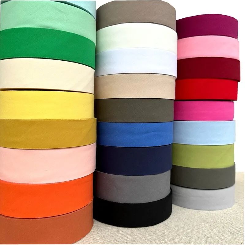 100% Gekämmtes Baumwoll-Schrägband Mittlere Dicke Geflochtenes Band für Leinenkleidung Bettwäsche Kissen DIY Nähzubehör – Detail 1