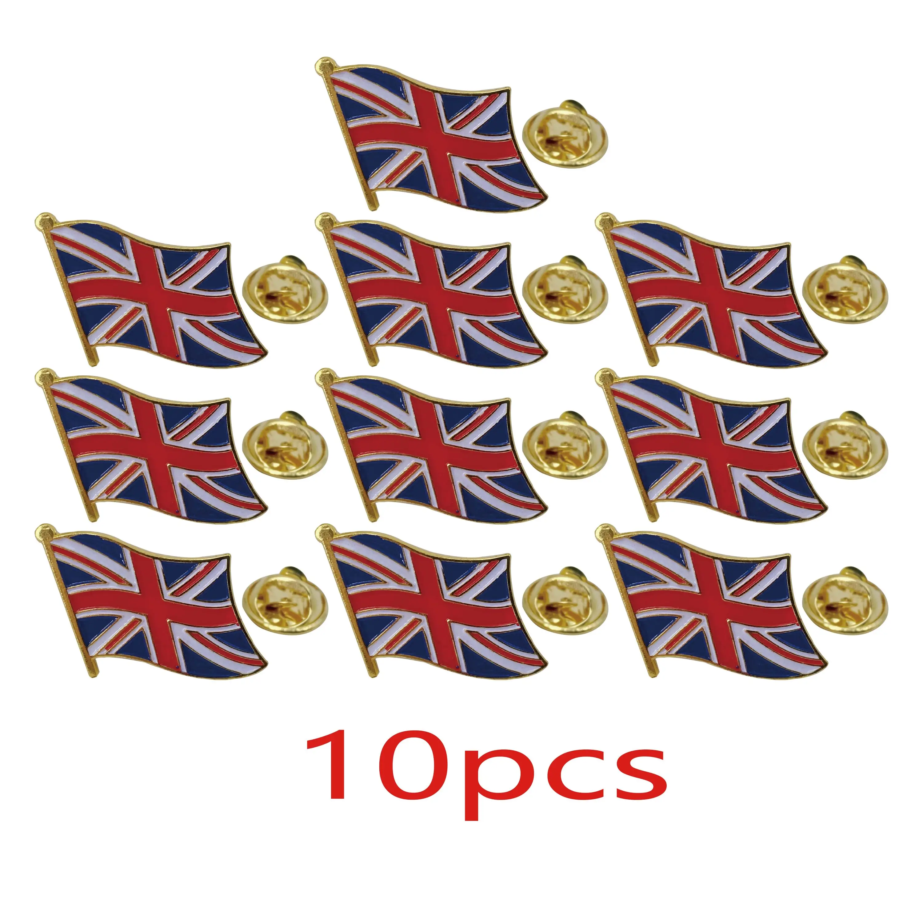 5/10/50/100 peças alfinete de lapela com bandeira do Reino Unido - emblema nacional de metal esmaltado |   Presentes de lembrança de viagem mundial para homens e mulheres