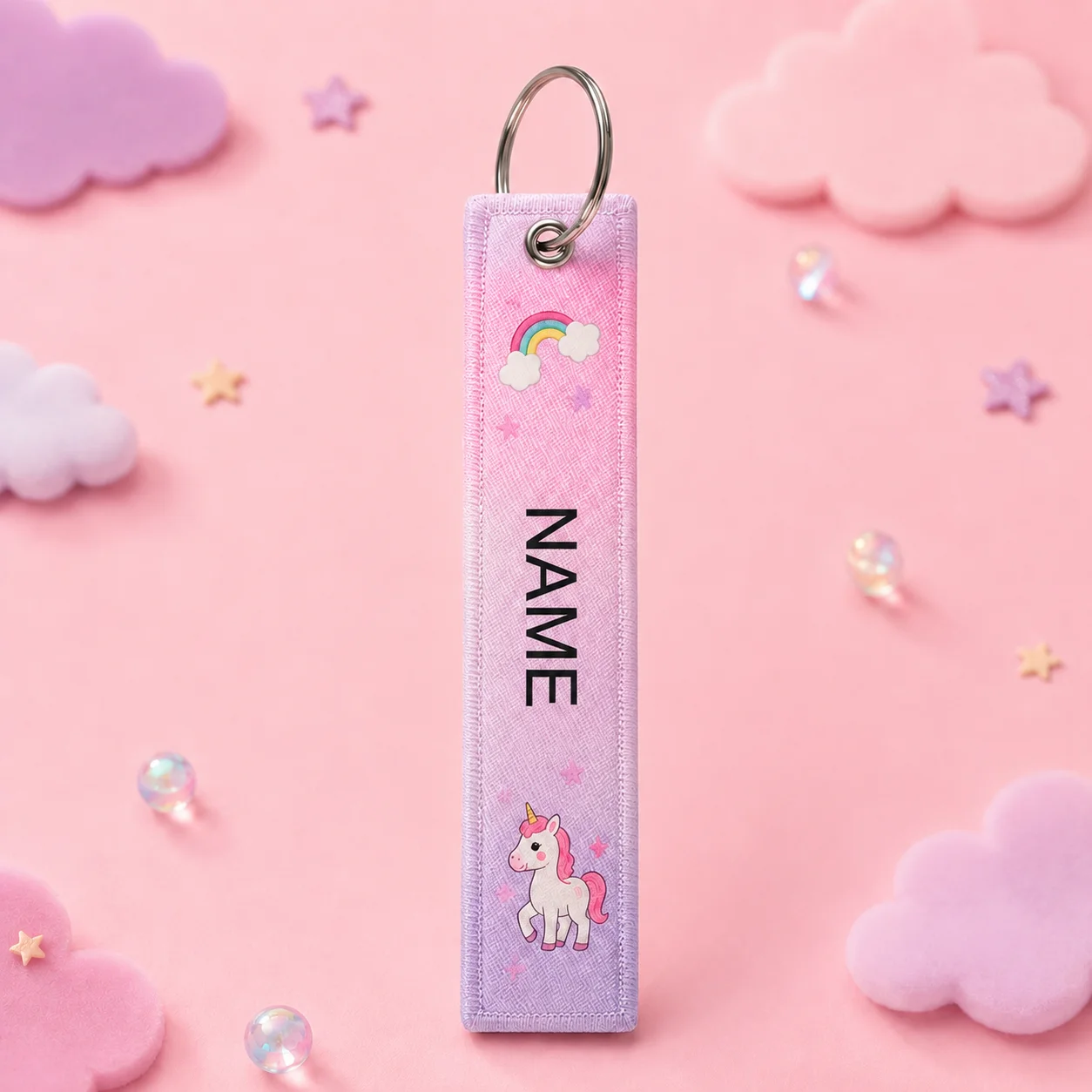 Custom Name Luggage Tag Personalized Cartoon Print Woven Children School Backpack Label Travel Suitcase Baggage ID Tag Gift