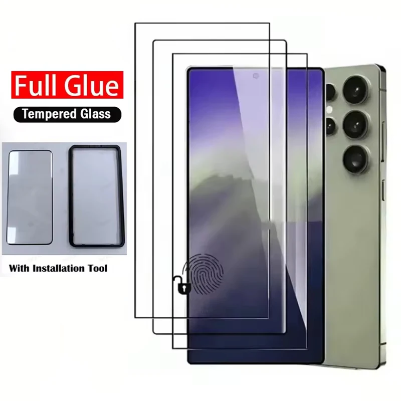 Full Glue Tempered Glass Protective Film For Samsung Galaxy S23 Ultra S21 S22 S20 Note 20 S23 Ultra S22Ultra Screen Protector