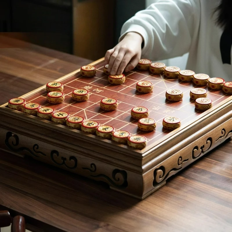 LTT high-grade large extra-large mahogany Chinese chess with board competition special solid wood chess
