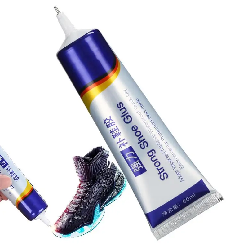 Pegamento para reparación de zapatos, esparcidor transparente, reparación de suelas, adhesivo fuerte, sellador de zapatos con punta de precisión, 60ml, para zapatos de cuero, tacones altos