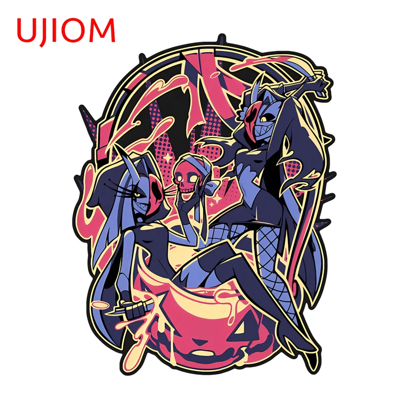 UJIOM Helluva Boss Glitz & Glam Wall Stickers Fcreative Interesting Door Stopper Decals Waterproof Kitchens Accessories