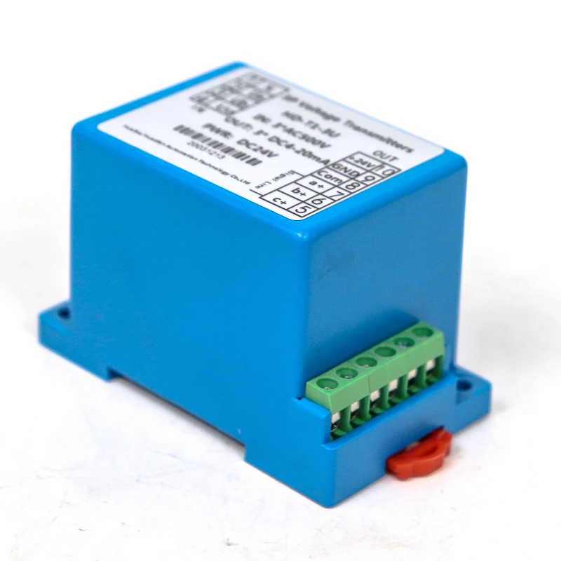 3-phase 4-wire Input 0-1000V AC High Voltage Sensors 24V Power Supply 4-20mA Output Voltage Transducer