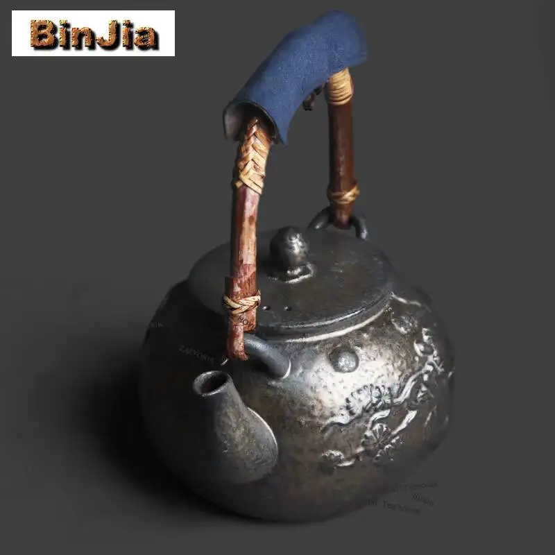 1500ml Kiln Fambe Black Gold Boiling Water Kettle Large Capacity Tea Infuser Pot Yellow Rice Wine Kettle Drinkware Accessories