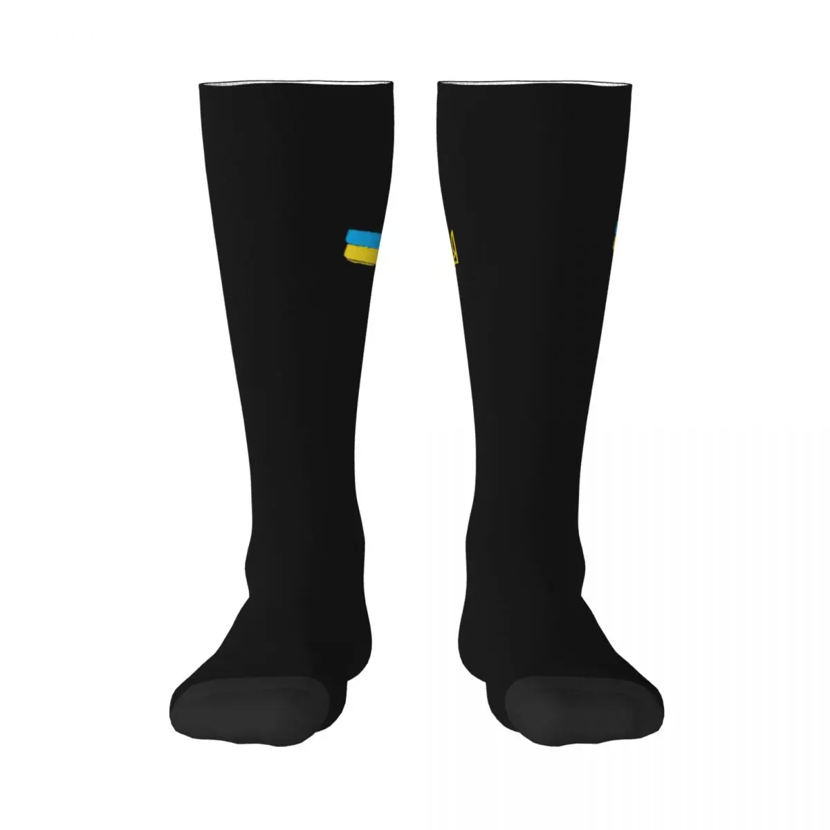 Ukrainian Flag Stripe Thigh High Socks Women's Warm Fashion Novelty Coat Of Arms Of Ukraine Tryzub Stockings