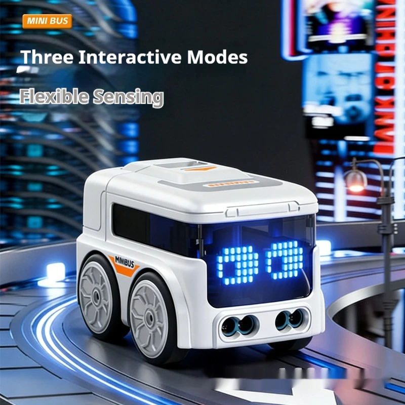 Mini Bus Rc Remote Control Car Mini Induction Follow Vehicle Desktop Decompression Interactive  Toy For Adults Boys New Model