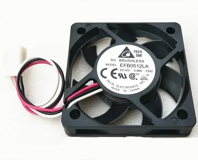 10pcs Delta EFB0512LA 5010 50MM 50*50*10MM Fan For Graphics card  North and south bridge chip Cooling fan 12V 0.08A  with 3pin