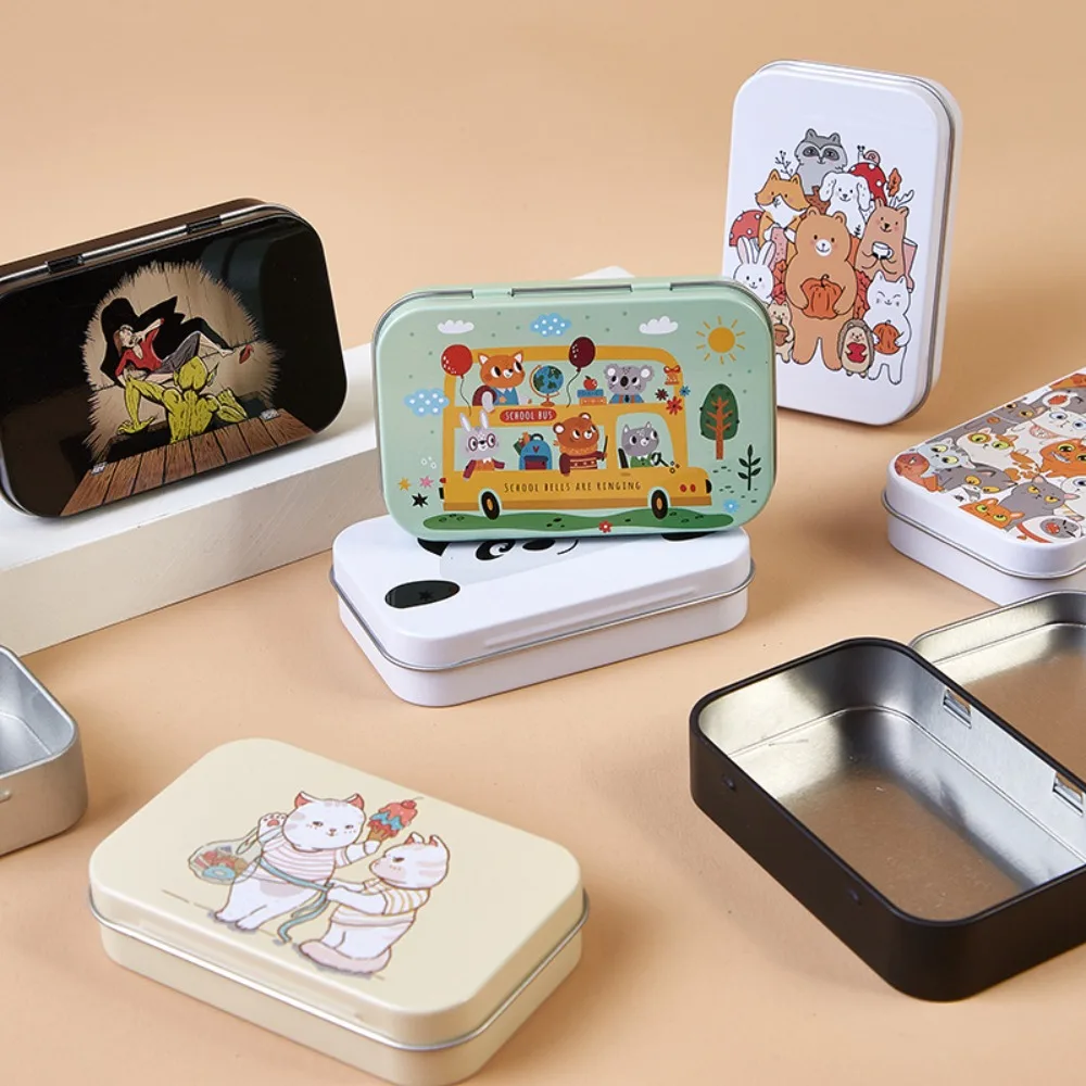 Fashion Iron Photo Storage Box Cute with Cover Tinplate Box Dustproof 95*60*20mm Photo Keeper Cases Hair Clips