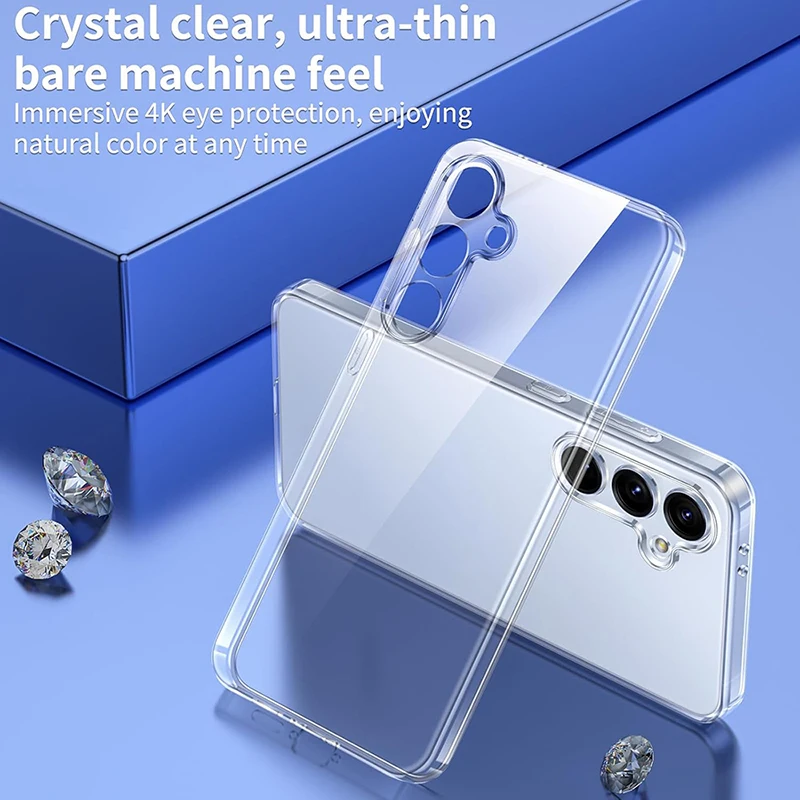 

Transparent Black Silicone Soft Case For Samsung Galaxy S25 Edge S24 S21 FE S23 S22 Ultra Plus Ultra Thin Clear Back Cover Shell