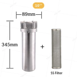 304 Stainless Steel 10Kg High Pressure Water Filter Housing For 10’’L Cartridges Filter,3/4In Npt Inlet And Outlet With Bracket