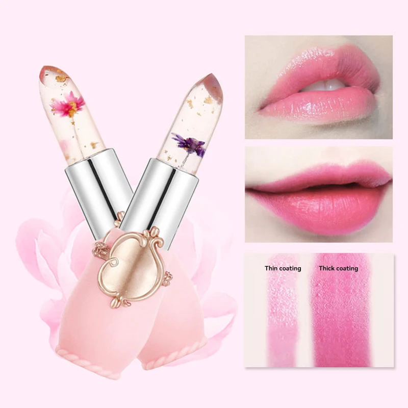 Make-up 6 stücke Lippenstift Set Blume Gelee kristall klare lang anhaltende Feuchtigkeit Lippen Farbwechsel rosa Lip gloss Kosmetik 2024